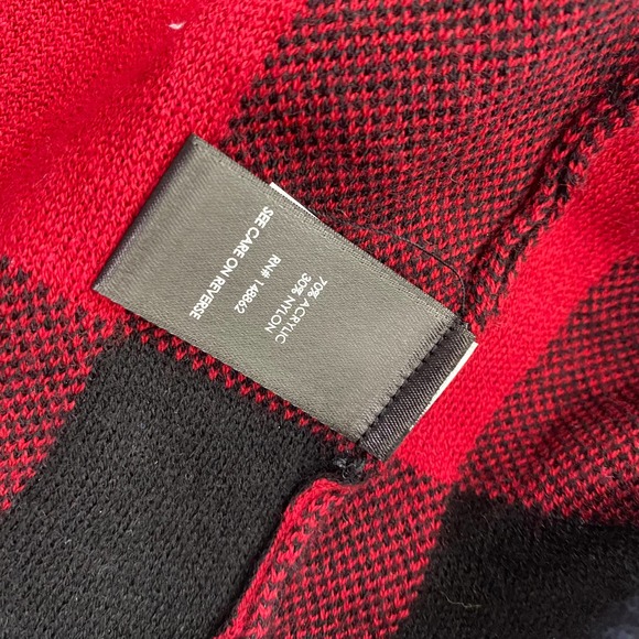 Torrid NWOT Hooded Cardigan Plaid Red Size 2X Buffalo Plaid Longline Pockets - Picture 7 of 8